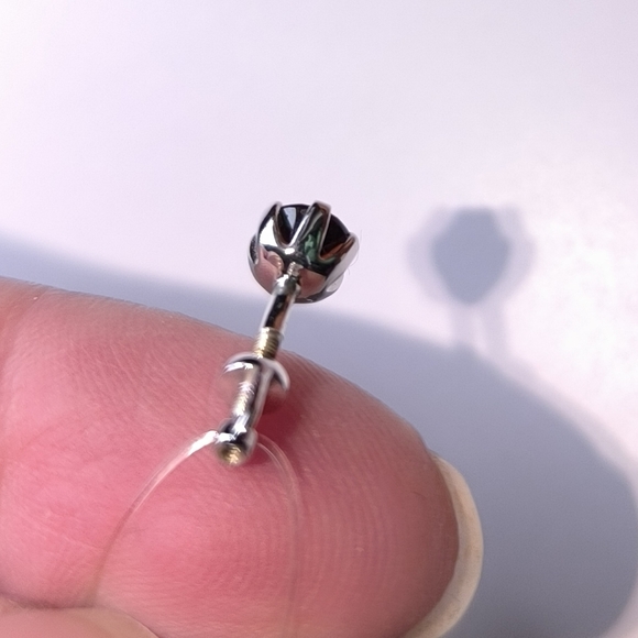 Natural Red Garnet In Sterling Silver Stud Earrings Screw Back - Picture 9 of 10